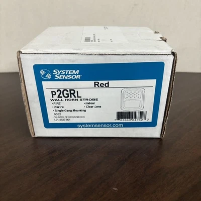 System Sensor P2GRL Fire Alarm Alarm Horn Strobe Wall Red