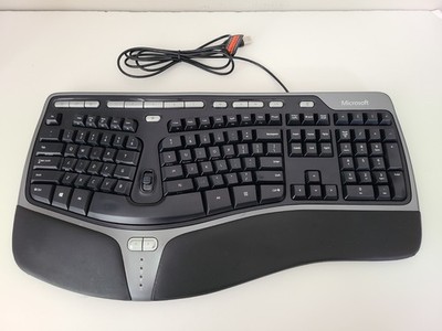Microsoft Natural Ergonomic Keyboard 4000 v1.0 USB Wired Black Gray KU-0462 READ