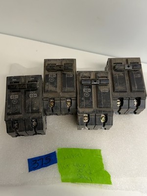 Mixed lot x4, GE (1) 20A, (2) 30A, (1) 40A THQB 2-Pole 240V  Breaker. READ!!