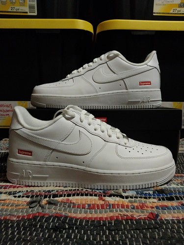 2023 Nike Air Force 1 x Supreme Low Box Logo Sneakersy Białe CU9225-100 Rozmiar 10 DS