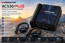Monster AC530 PLUS Wireless Bluetooth Earbuds Ear Hook Headset Deep Bass HD Call