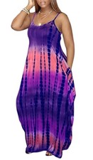 Summer Dresses for Women Spaghetti Strap Beach Floor Length Maxi Sundresses