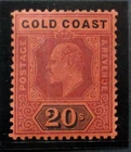 GOLD COAST 1902, HIGH VALUE POSTAGE STAMP, KEVII SG 48, MH. 20 SHILLINGS - £1.