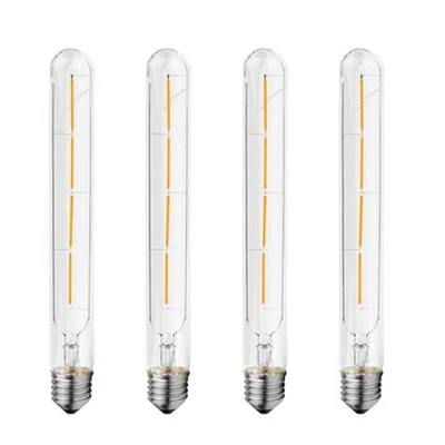 Lot de 4 Ampoules T30 Long Tube, Filament LED Edison, 4W, Équivalent - Photo 1/4