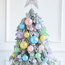 Pastel Color Christmas Ball Hanging Ornaments, 45pcs Shinny 3/4/6/8cm