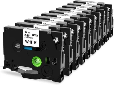 GREATEAM 10PK For Brother P-Touch TZe-231 TZ-231 12mm White Standard Laminated Label Tape