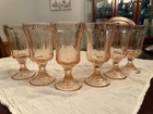 Vintage Indiana Glass Federal Madrid  Recollection Pink Goblets Set Of 6