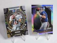 Phil Simms 2025 Panini Prizm #103 Silver Prizm Giants, Eli Manning Kaleidoscopic