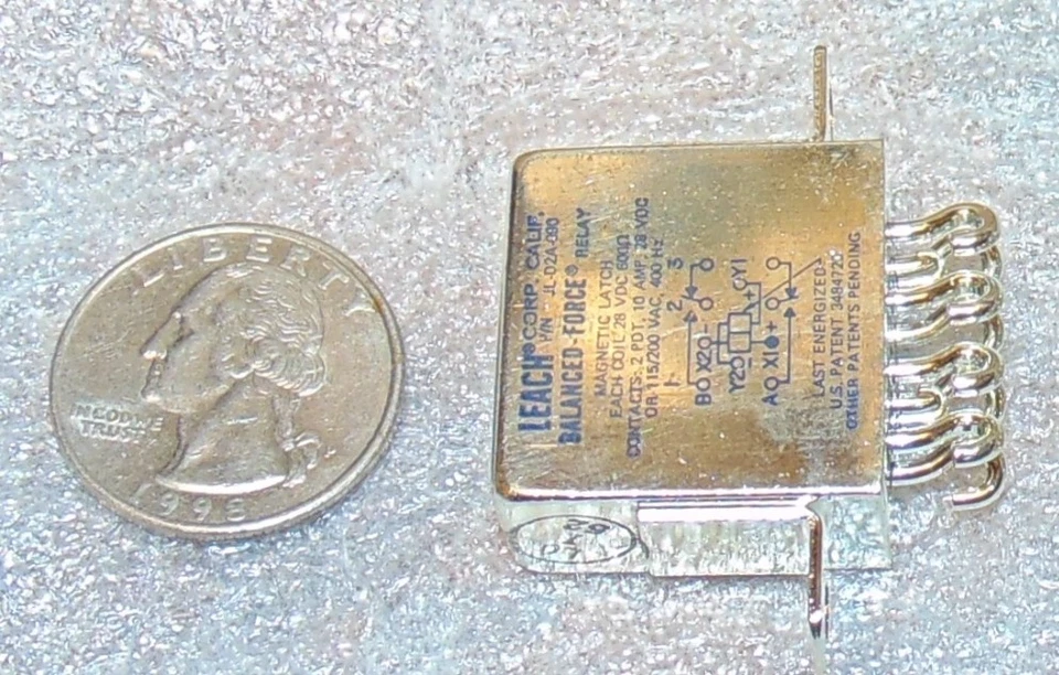 RARE NOS CHROME LEACH JL-D2A-090 BALANCED FORCE RELAY 2 PDT 10 AMP 28V 115 VAC - Image 3 of 3