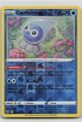 Castform Rainy Form Common Water SWSH06: Chilling Reign 033/198 LP 2021 sowsow R