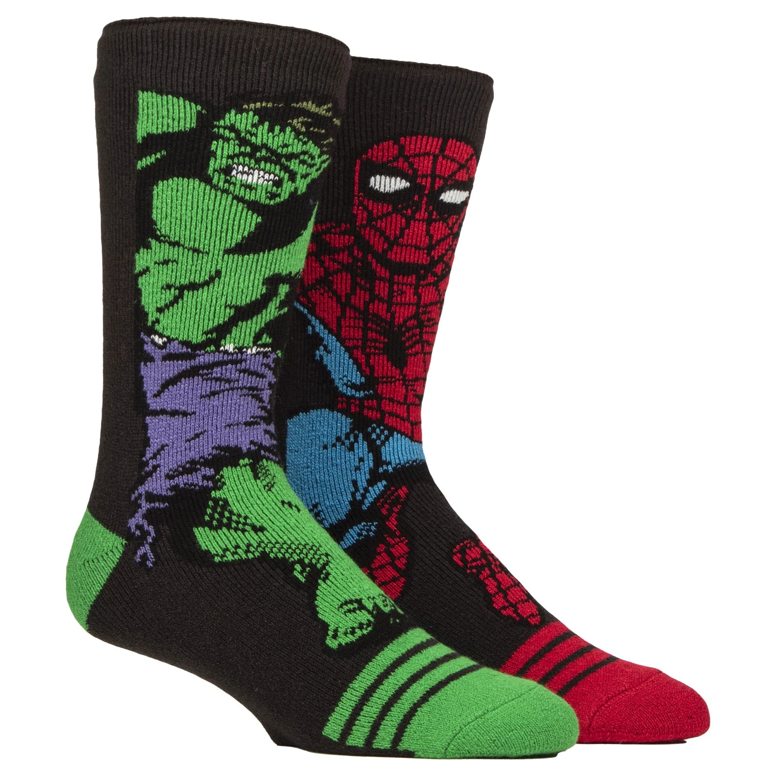 Heat Holders - Thermal Hulk Spiderman Marvel Patterned Socks for Mens