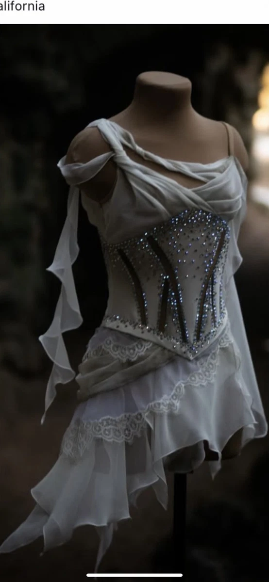 White Figure Skating Dress,Long-Sleeved Ice