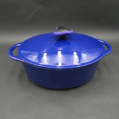 Rachael Ray Cast Iron 5.25-quart Covered Oval Casserole Dish Blue ...