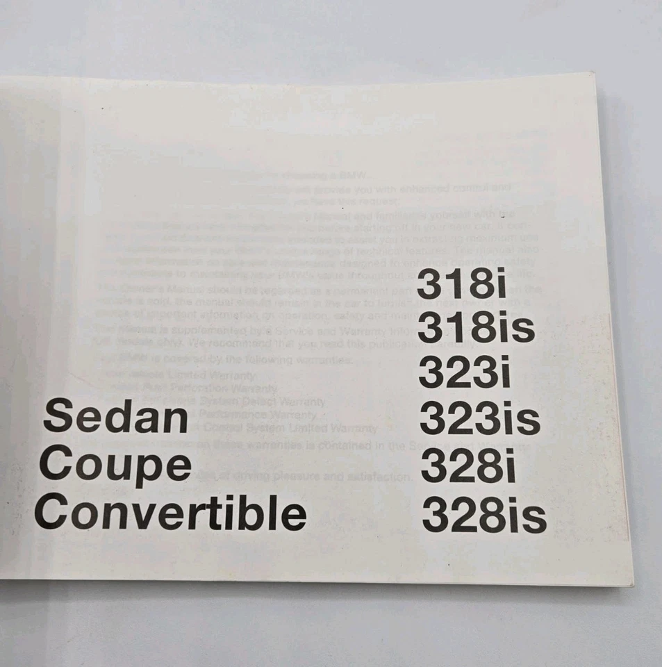 BMW Serie 3 1997 sedán manual del propietario libro 318i,318is,323i,323is,328i,328is EE. UU. Foto 4 de 4