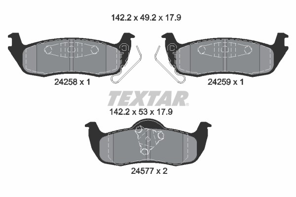 Bremsbelagsatz FÜR Jeep Grand Cherokee III (Wh, Wk) - Textar 2425801-image