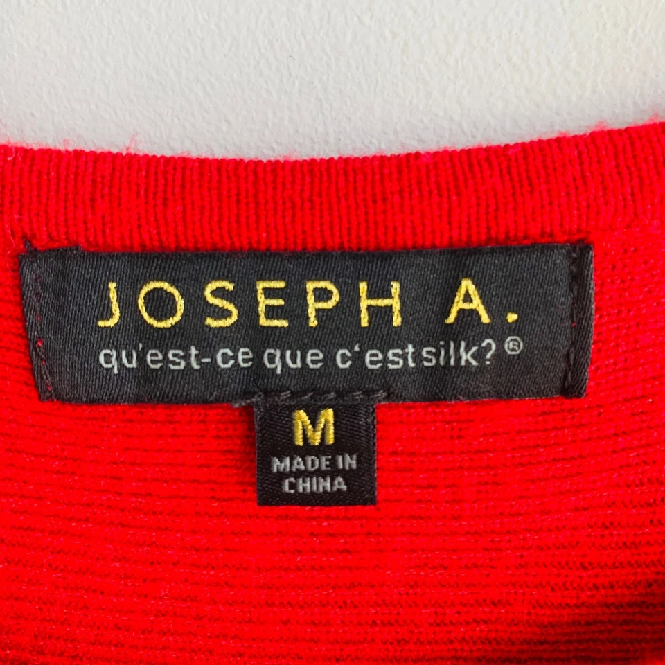 Suéter Rojo Dolman Acanalado Joseph A. Años 90 Y2K De Colección - Mediano - Vacaciones Navidad Foto 4 de 4