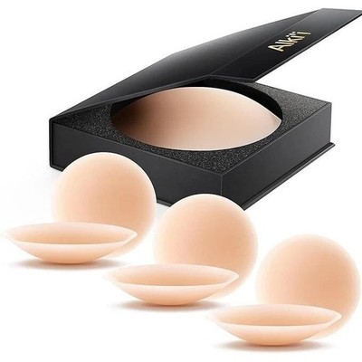 Alki'i Nipple Covers Pasties 3 Pairs for Women, Sticky Bra No Show,Silicone Adh