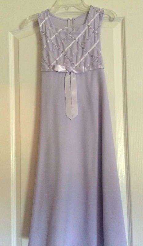 Bonnie Jean  size 8 Lavender "Linen Look" Sleeveless Dress  NWOT
