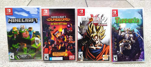 Nintendo Switch Games Lot Of 4 Minecraft, Dragonball, Terraria