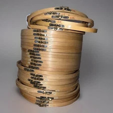 25x vintage wooden antique embroidery hoops Yaley 12”  Craft & 6x Oval 5X9