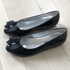 Nina Youth Pegasus Black Patent Leather Bow Ballet Flats Black Size 5M