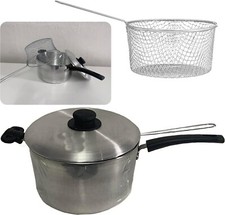 Large 24cm Aluminium Chip Pan Potato Fryer Dish Wire Basket Deep Fry Pot
