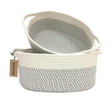 2pack Medium Closet Storage Basket For Organizing|oval Decorative Basket For Sto