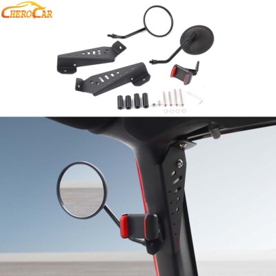360° Car Phone Holder & Side Rearview Mirror Multifunctional For Wrangler JK 07+