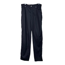 Escada Black Straight Leg High Waisted Embroidered Logo Casual Pants 38 M