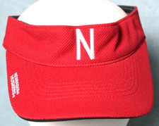 Nebraska Huskers Red Visor Adjustable Hook and Loop One Size Fits Most Preowned