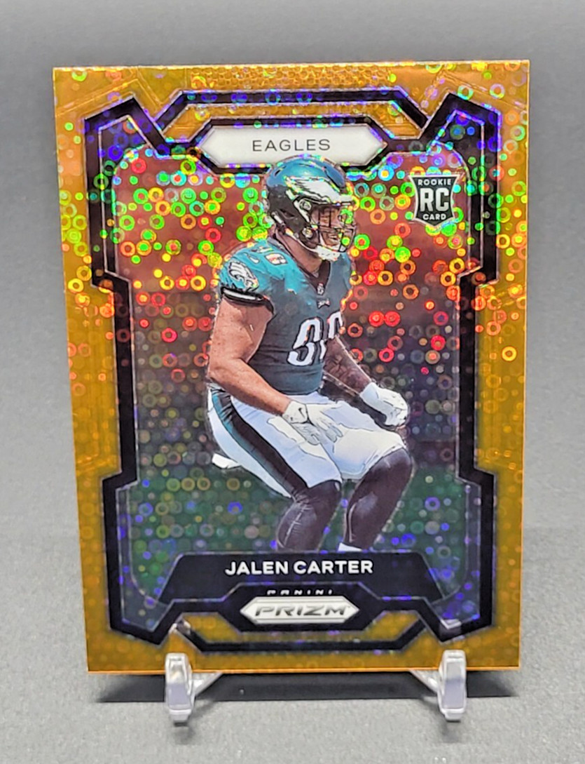 2023 Panini Prizm JALEN CARTER Rookie ORANGE DISCO PRIZM Eagles RC No. 381