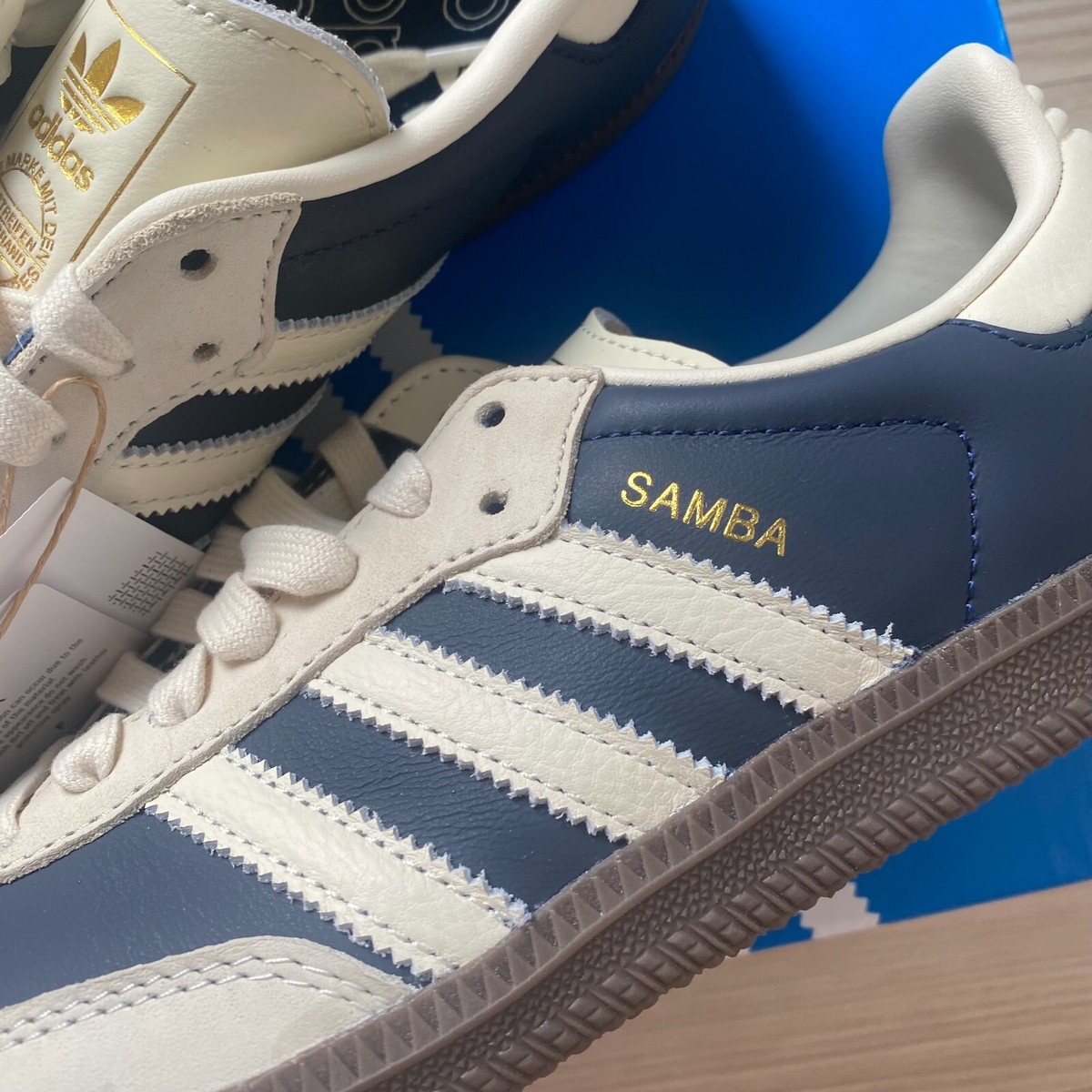 【adidas】Originals Samba OG trainers in navy and cream adidas Samba OG Womens Sneakers Navy Cream ✓Multiple Sizes