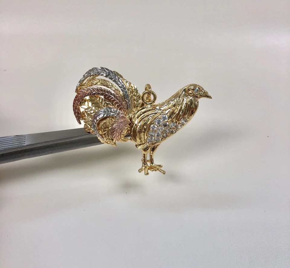 Кулон Medalla Dije Para Hombre De Gallo 3 Oros, заполненный золотом курица петух - Изображение 4 из 4