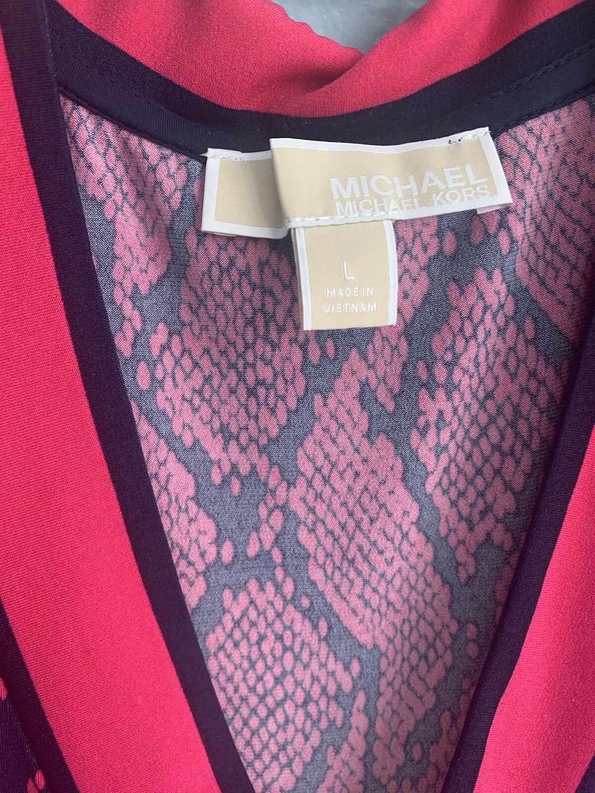 Maxi abito rosa Michael Kors stampa serpente grande