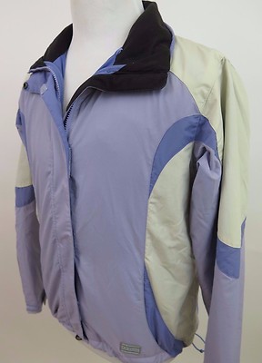 Womens L.L.Bean 100% Nylon Lavender Beige Lightweight Winter Coat Jacket Small