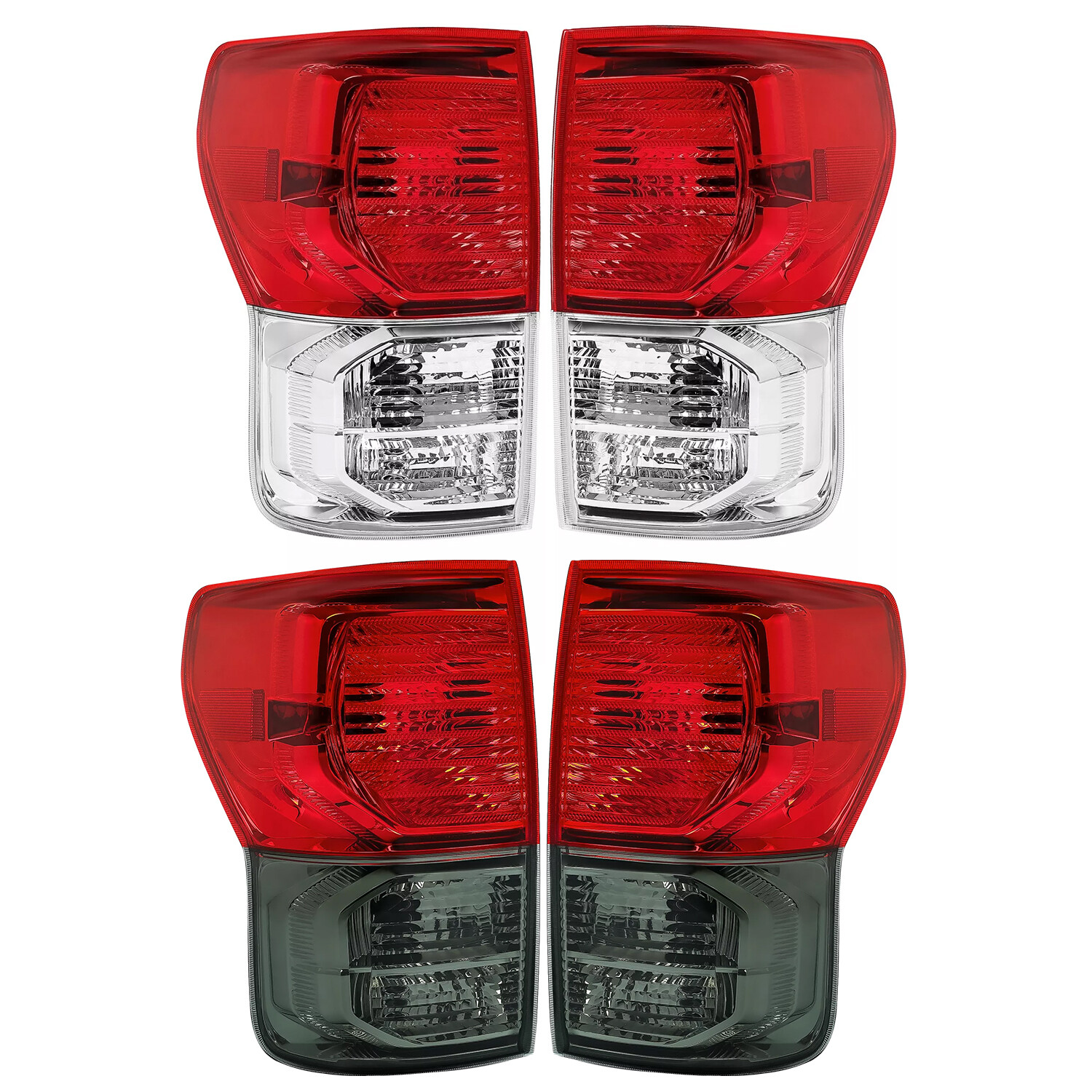 Left /Right /Pair For Toyota Tundra 2007-2013 Red Smoke/Clear Tail Light