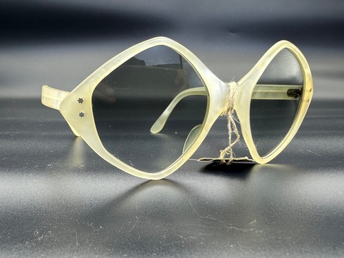 ELEGANT PARTY SUNGLASSES VINTAGE DIAMOND EYE TORTOISESHELL FRAME 1950S FRANCE - Picture 12 of 18