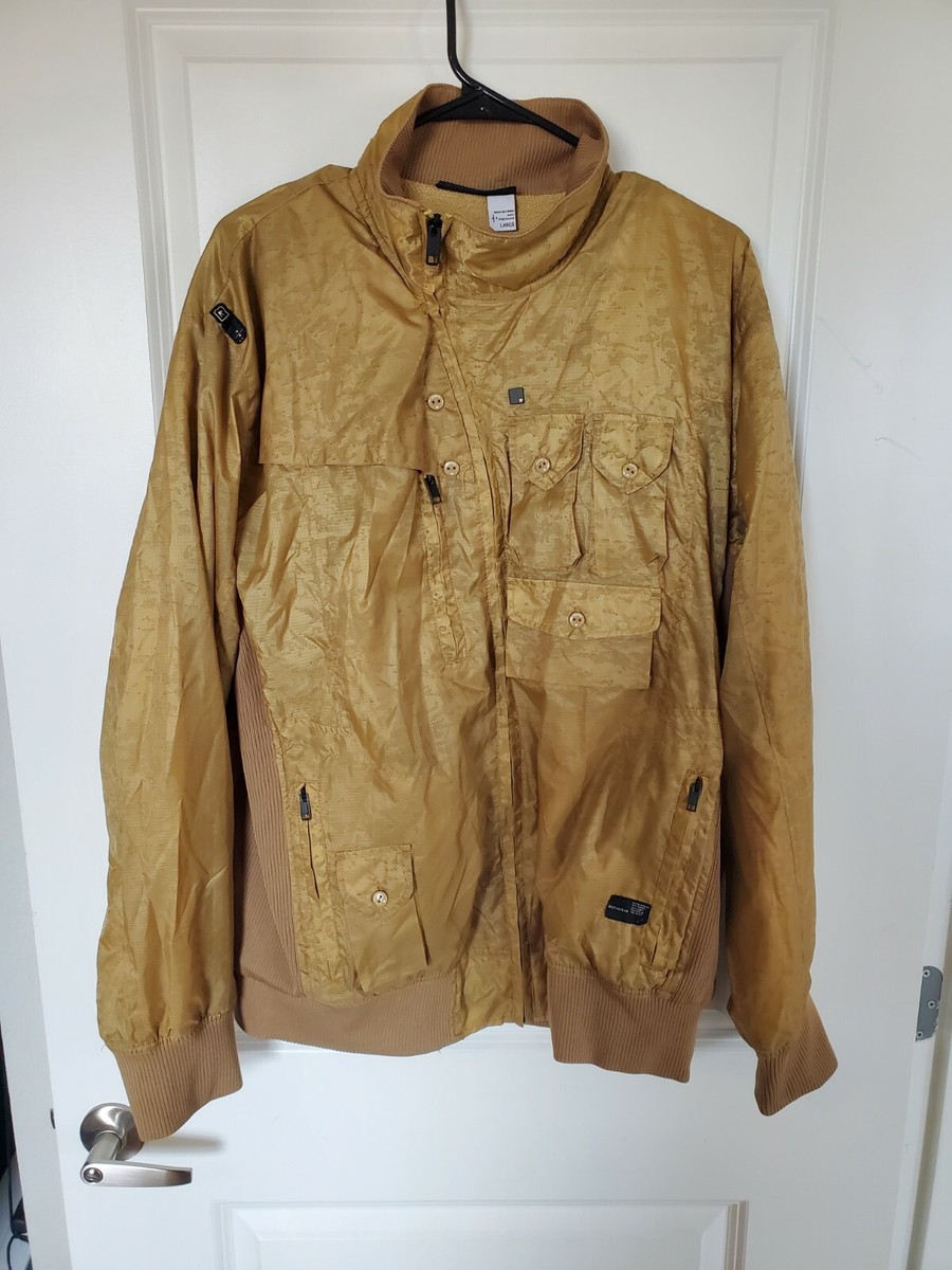 Rocawear Mens - Size Large - Yellow Brown Zip Up Jacket Coat | eBay