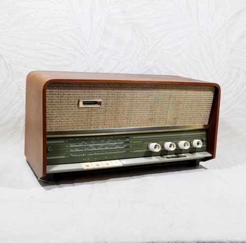 VINTAGE MCM 1961 NORELCO TABLE TOP TUBE RADIO MODEL B3X08A/54 - WORKS