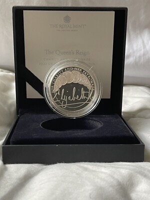 2022 £5 The Queen s Reign Charity & Patronage Piedfort Proof Silver 1500 Mintage