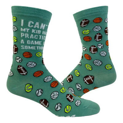 Women's I Can't My Kid Has Practice Socks Funny Parenting Sports Mom Soccer