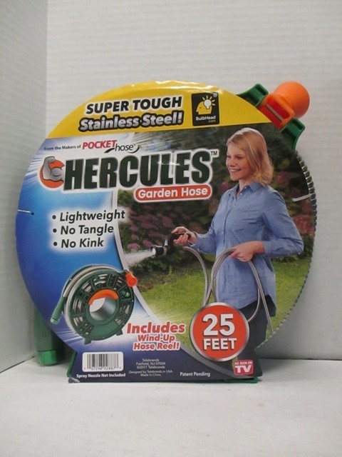 BULBHEAD HERCULES GARDEN HOSE INCLUDES WIND-UP HOSE REEL 25 FEET - RC 8746