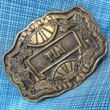 TIM Belt Buckle Iconic 70s Name Plate Western Scroll Vintage Oden Inc    .TWY474