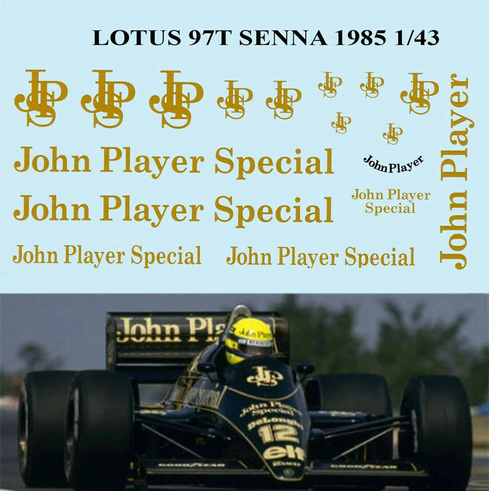 TBDECAL&MODELS 1/43 Decals ad per LOTUS 97T AYRTON SENNA SPONSOR 1985 TBD61