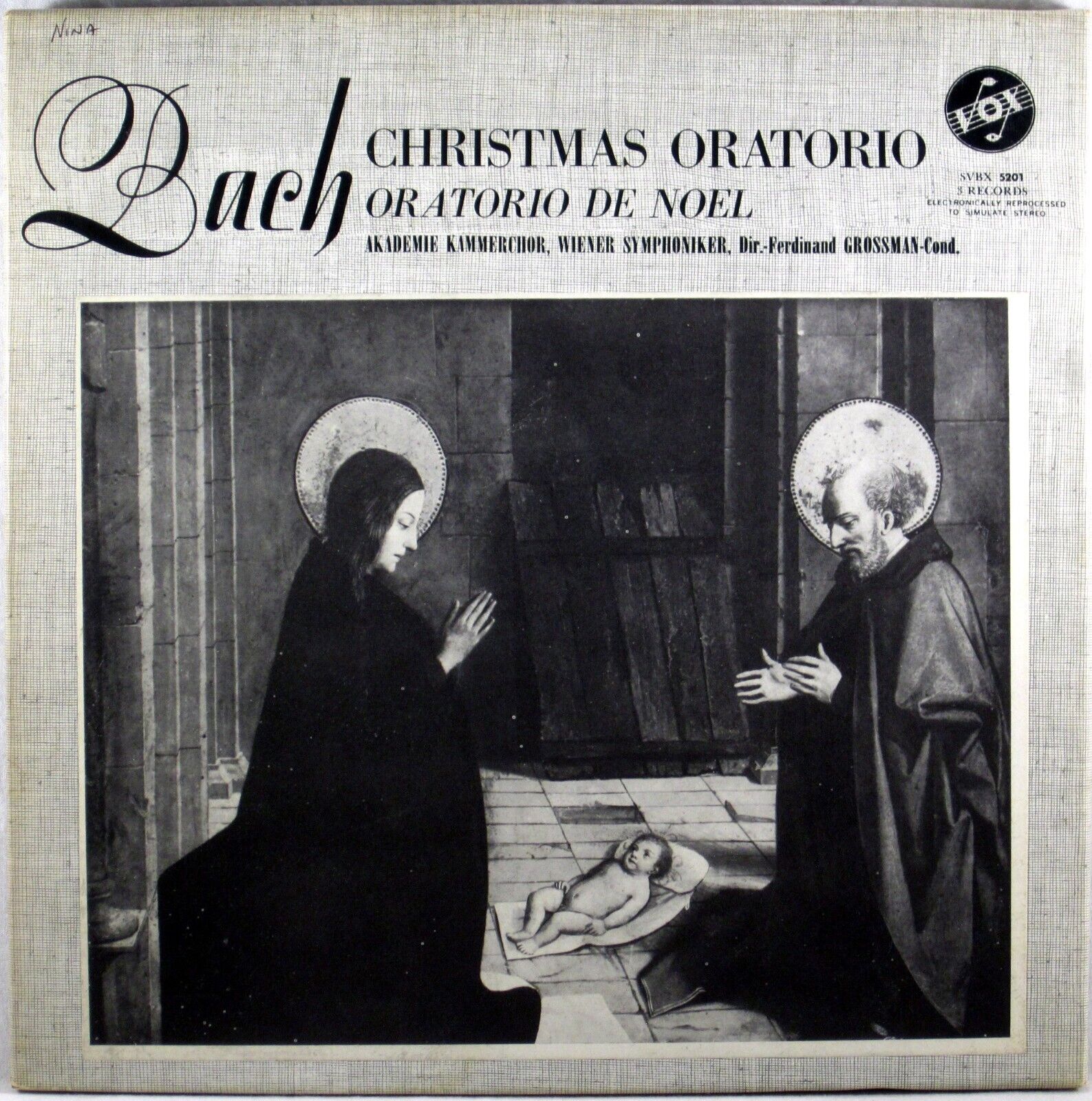 3 LP VOX BOX JS Bach CHRISTMAS ORATORIO Grossman MAJKUT BERRY SVBX-5201
