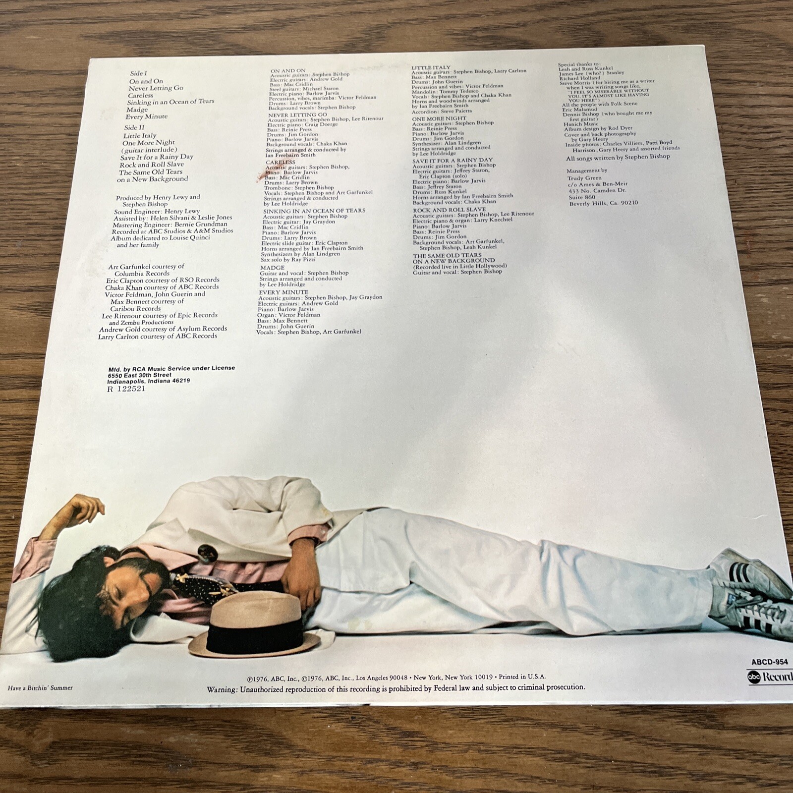 STEPHEN BISHOP -CARELESS 1976 ABC REC. ABCD-954 VINYL LP | eBay