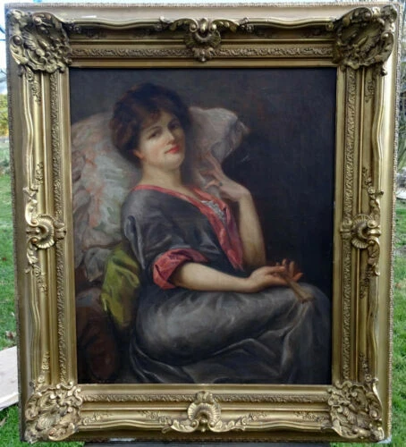Peintures et émaux du XIXe siècle et avant huiles portrait, autoportrait