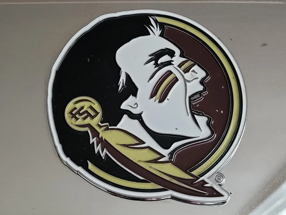 Florida State University Seminoles FSU Mirrored Heavy Enamel License Plate GUC - Image 2 of 4