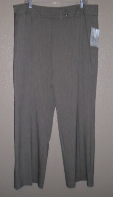Sag Harbor Slimming Solution Gray Herringbone Pants Slacks Women's 18  NWT