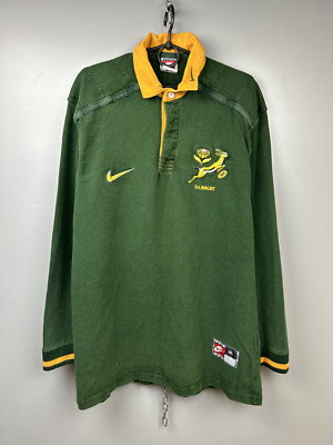 Vintage 90s Nike South Africa SA Rugby Long Sleev Jersey Size Xl